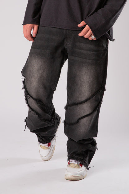 CUSTOM DISTRESSED FLARED JEANS