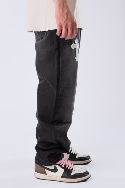 CUSTOM BLACK CROSS JEANS