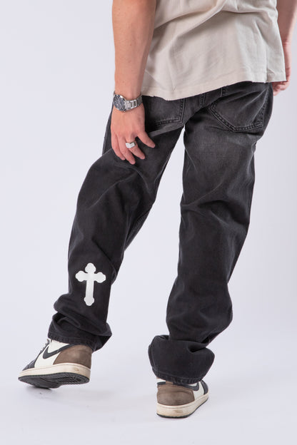 CUSTOM CROSS BLACK JEANS