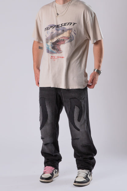 CUSTOM DISTRESSED TRIBAL JEANS 1