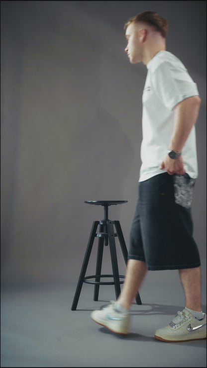 BAGGY WHITE SNAKE SHORTS